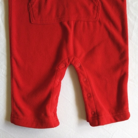 carter's red fleece moose hoodie jumpsuit 9 months - Picture 3 of 4